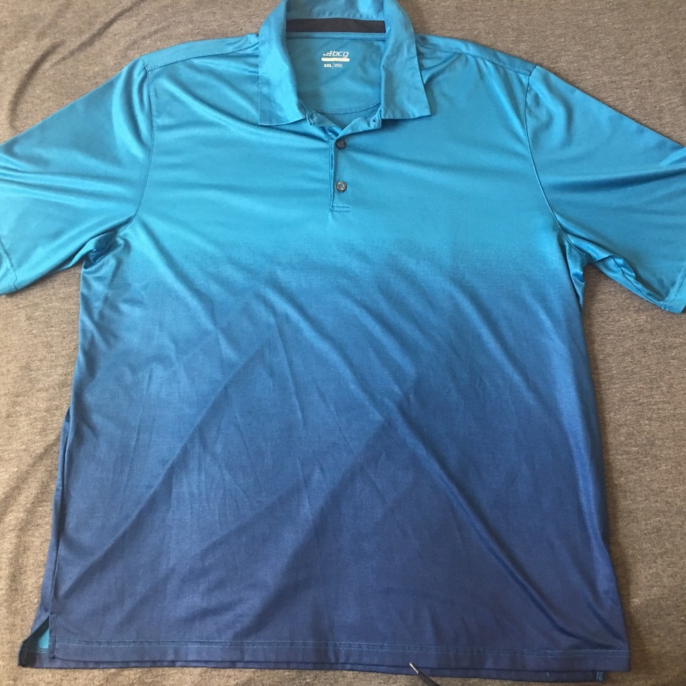 BCG Mens Size Medium blue S/S Golf Polo